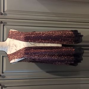 Leopard and lace sleeveless shrug